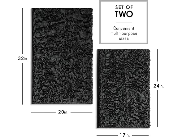 Hearth & Harbor Bathroom Rugs, Chenille Bath