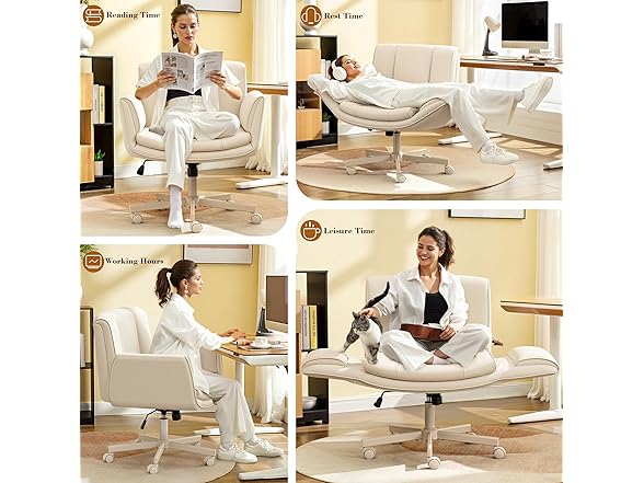 HeroSet W0893 Criss Cross Chair with Wheels Armrests 3