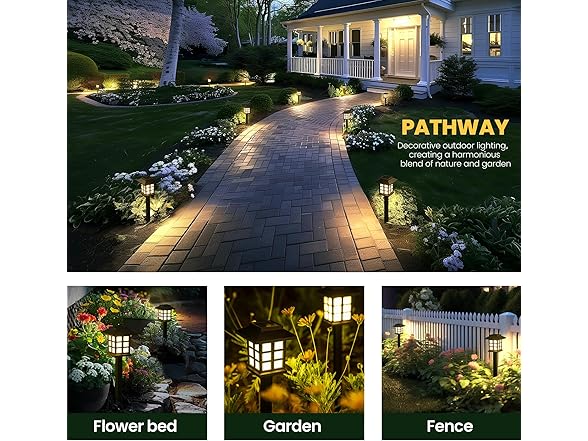 (12 Pack) GIGALUMI Solar Outdoor Lights