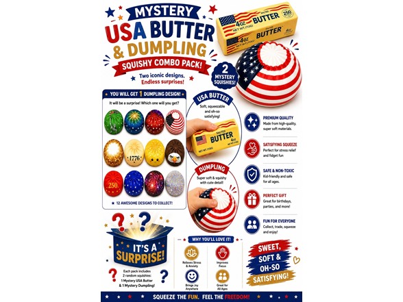 2Pk Squishy USA Dump+Butter Mys