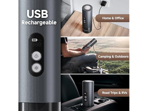 AMZCHEF Portable Coffee Maker, Silver