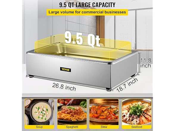 Commercial Food Warmer, Full-Size 1 Pot Steam