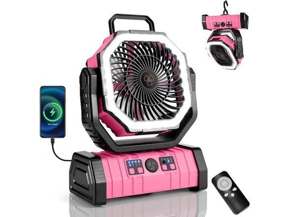 30000mAh Camping Fan with LED Lantern