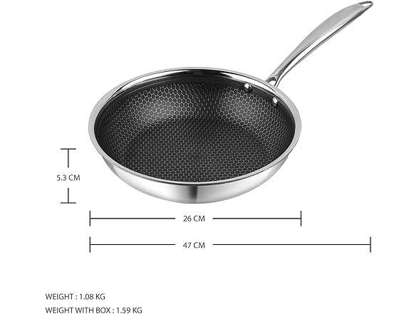VINOD Nutri-Tech SAS HONEYCOMB FRYPAN – 26 CM