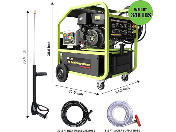 Green-Power America 3500 PSI 4 GPM Gas Hot Water Pressure Washer