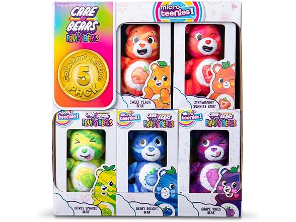 Micro Teenies Care Bears Fruit Friends 5-Pack