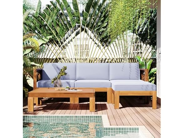 Merax Patio Furniture Sets 5 Pieces, Grey