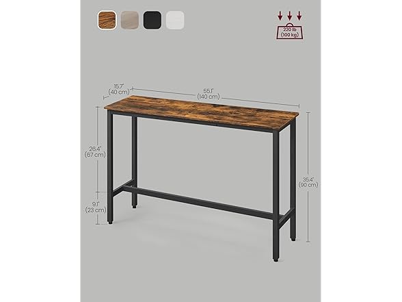 VASAGLE Bar Height Narrow Dining Table