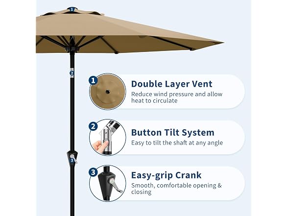 PrecisionAuto 10FT Outdoor Patio Umbrella