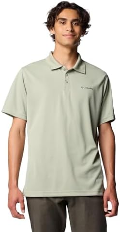 Columbia Mens Utilizer Short Sleeve Polo, Safari, Medium