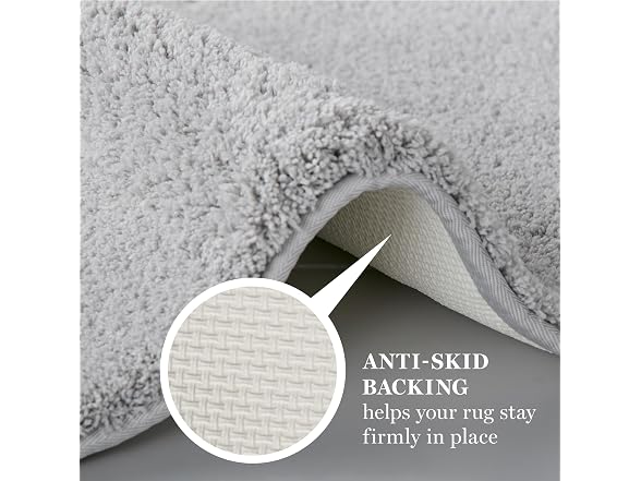MARTHA STEWART Drylon Microfiber Bath Rug Grey