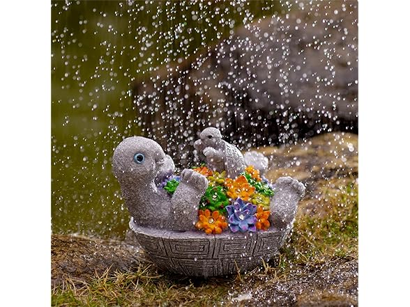Pohabery Solar Turtle Figurines Garden Decor