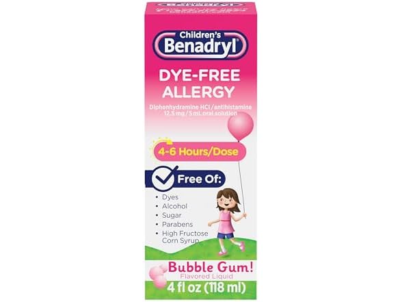 Children s Benadryl Dye Free Allergy Relief