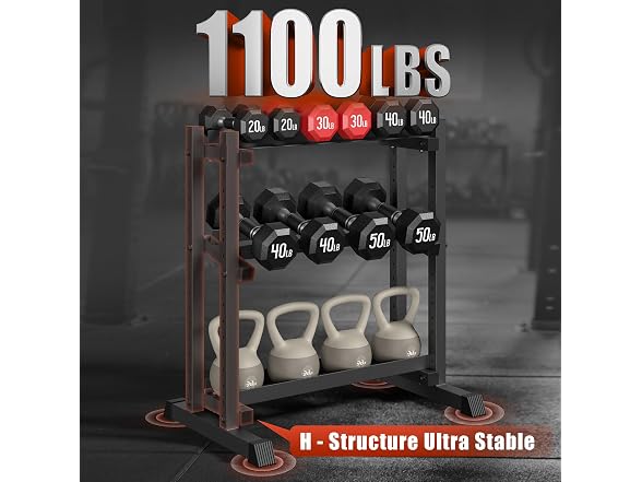 Jusgym 3-Tier Dumbbell Rack 1100LBS