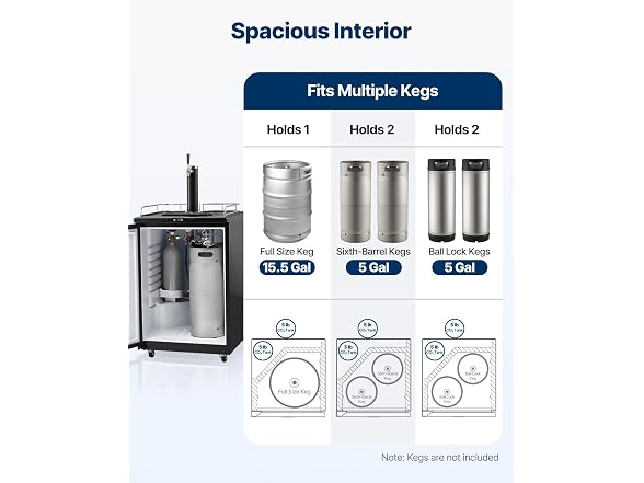 VEVOR Beer Kegerator, Single Tap Draft