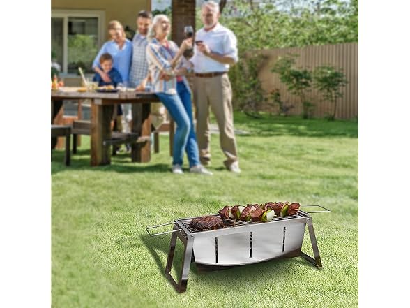 Fire Sense Stainless Steel Foldaway Charcoal Grill