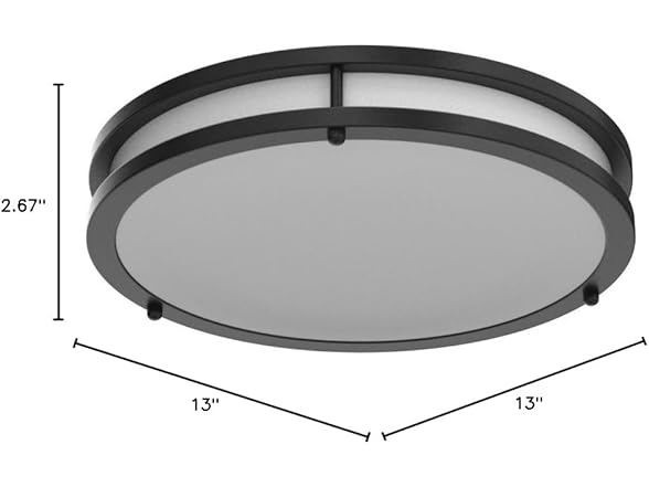 TOBUSA 2-Pack 36W LED Ceiling Lights Black
