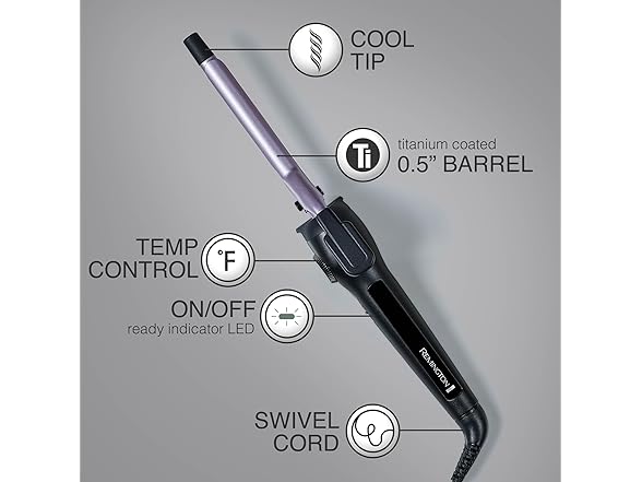 Remington Anti-Static ½-Inch Clipped Curling Iron