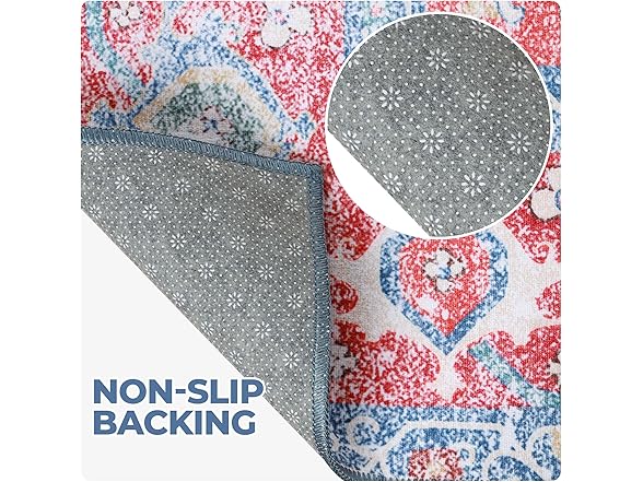 Superior Rustic Medallion Non-Slip Indoor Rug