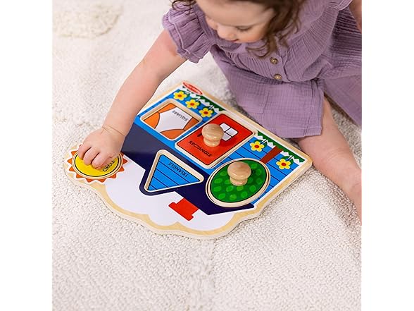 Melissa & Doug Wooden Jumbo Knob Puzzle 2-Pack