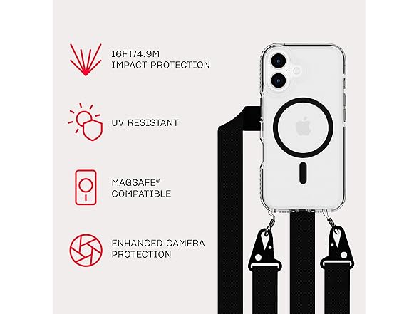 EvoCrystal w/Crossbody for iPhone 16