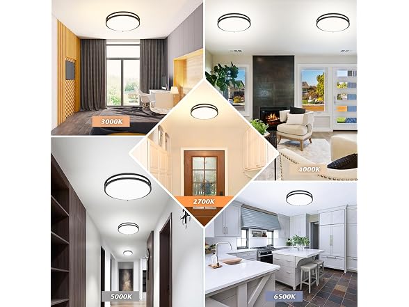 Brightever B0FS1M3W8T 18 Inch Black Ceiling Light