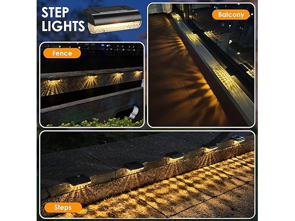 16 Pack Solar Step Lights Outdoor