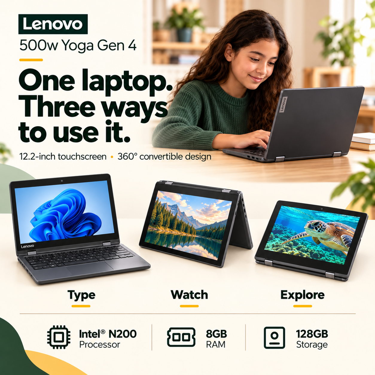 Lenovo 500w Yoga 12" FHD+ Touch Laptop for Kids - Gallery 11