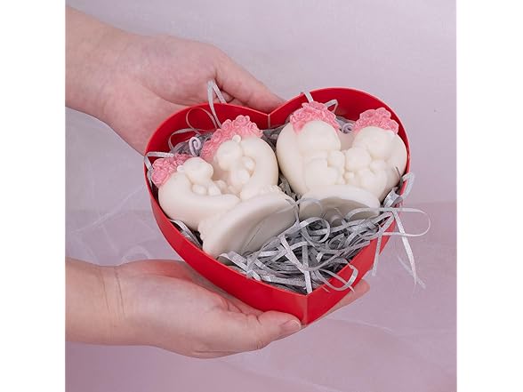 HOMYCOCO 2PCS Rose Bear Silicone Candle Molds