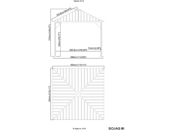 Sojag Outdoor 10' x 10' Dakota Hardtop Gazebo
