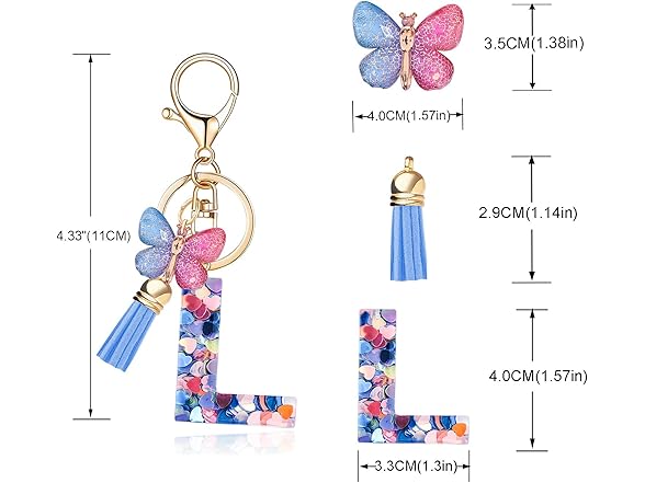 OKAICEN Fashion Initial Letter Keychain