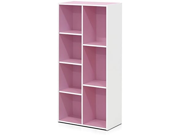 Furinno LUDER Book Shelf, White/Pink