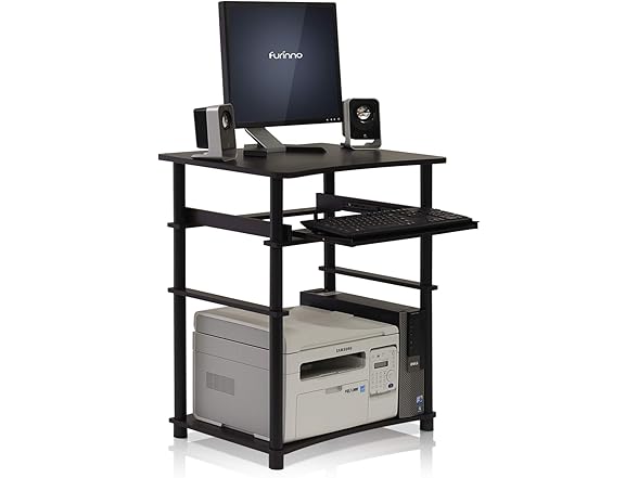 Furinno Home Computer Desk, Espresso/Black