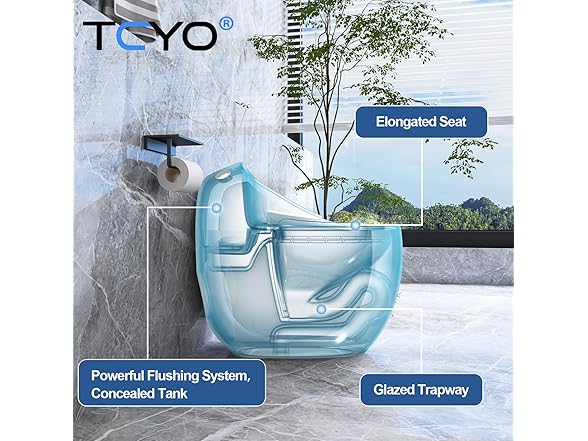 TYCO Egg Design One Piece Toilet, 12'' Rough-In