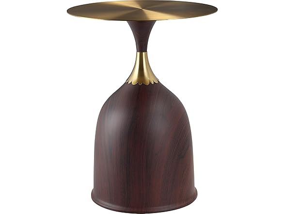LeisureMod Oslo Round End Table Wood Brown