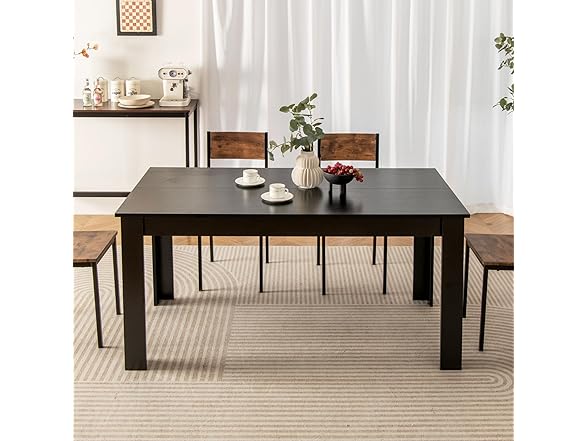 LDAILY Moccha Wood Dining Table for 4-6