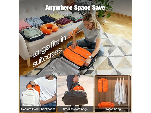3 Pack Vacuum Bags for Travel