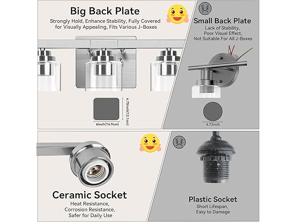 5-Light Bathroom Light Fixtures, 31" Modern Vanity Lights