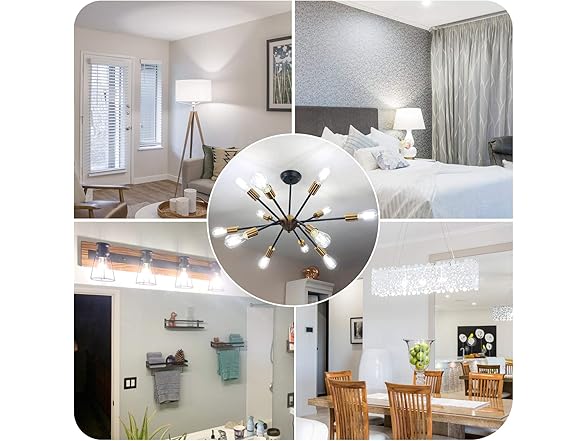 BesLowe 12-Pack ST64 LED Edison Bulbs 5000K