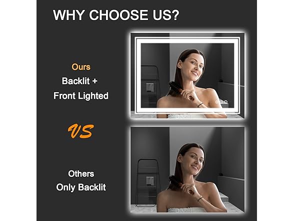 LED Bathroom Mirror- 3 Colors Lighting
