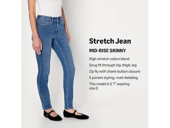 Amazon Essentials Women High Stretch Mid-rise Jean