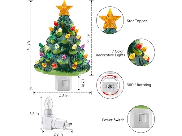 KISIQI 2Pk Christmas Night Lights