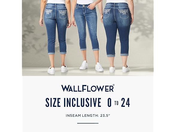 WallFlower Women's (15) Luscious Curvy 23.5” Mid-R