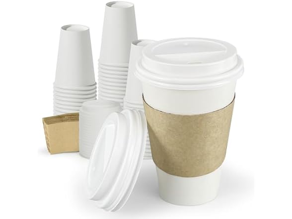 Coffee Cups with Lids & Sleeves