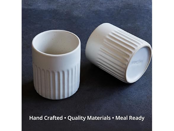 Goodies White Ribbed Water Cups (Set of 4)