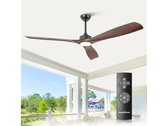 Parrot Uncle F6004BR-PU 60" Ceiling Fan, Walnut