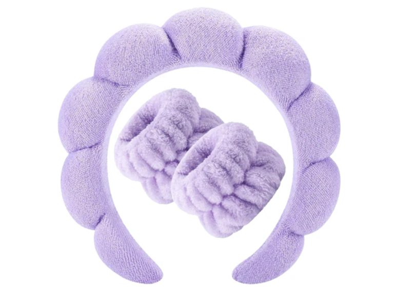 Amore Skincare SB-EMUSH-LAV Non Slip Bubble Spa Headband L