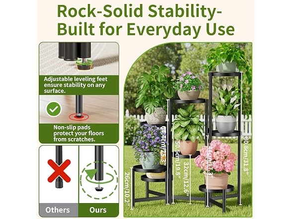 NQW 8 Tiered Plant Stand Indoor Black