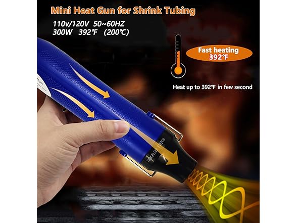 Heat Shrink Kit 580Pcs+300W Gun Blue