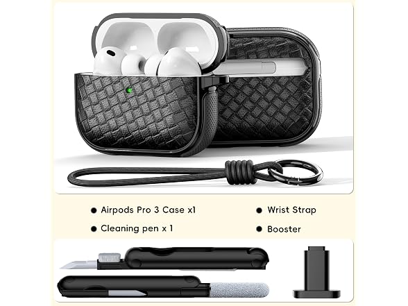 R-fun AirPods Pro 3 Case Woven Leather